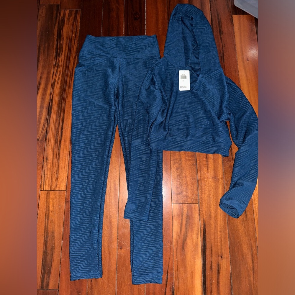 Blue hoodie/legging Matching set